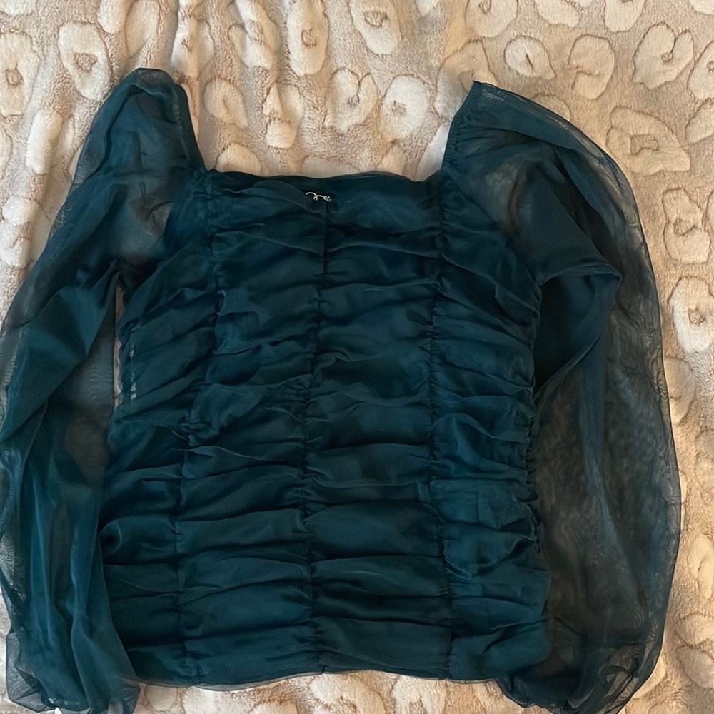 Preppy Green Puffy Top